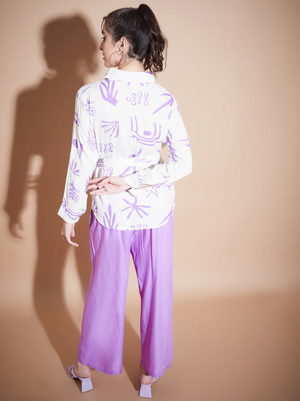 Rayon Printed Women's 2 Piece Outfits |Shirt Palazzo Set| Co-Ord Set-3340