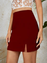 Mini Side Slit Women Skirt-3341