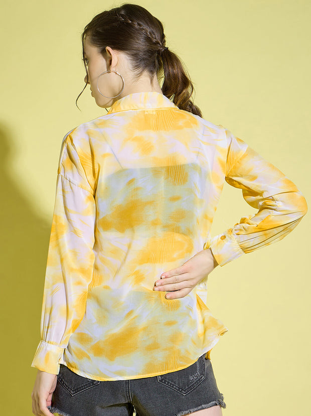 Tie & Dye Oversized Women Shirt | Casual Shirts-3378-3380