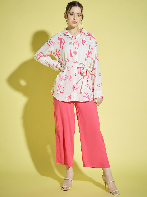 Rayon Printed Women's 2 Piece Outfits |Shirt Palazzo Set| Co-Ord Set-3338