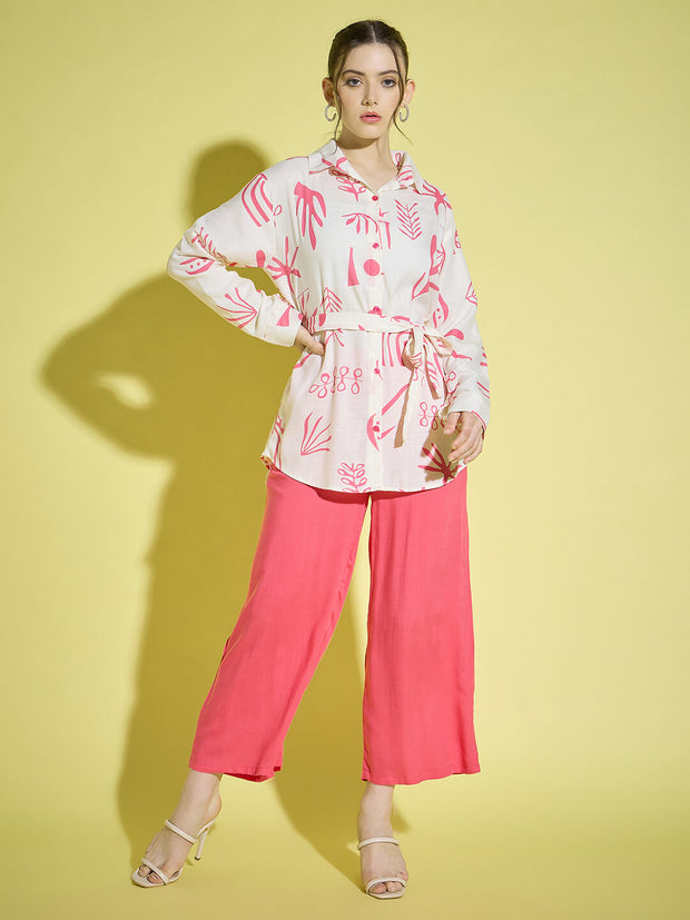 Rayon Printed Women's 2 Piece Outfits |Shirt Palazzo Set| Co-Ord Set-3340