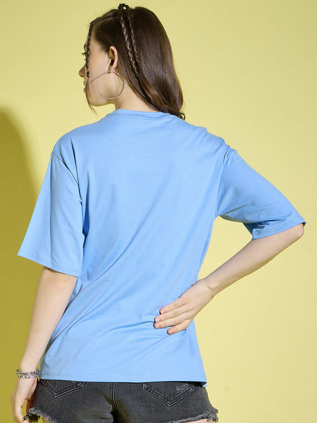 Cotton Oversized Baggy Fit Drop Shoulder Half Sleeve Women T-Shirt-3391-3395