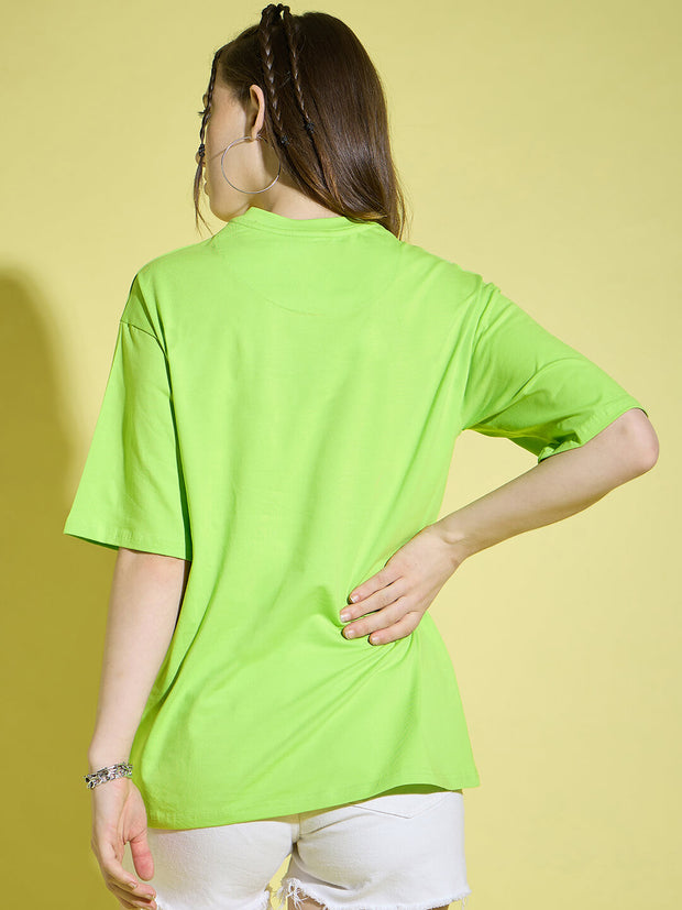 Cotton Oversized Baggy Fit Drop Shoulder Half Sleeve Women T-Shirt-3394-3395