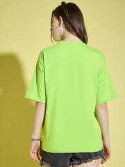 Cotton Oversized Baggy Fit Drop Shoulder Half Sleeve Women T-Shirts-3398-3400