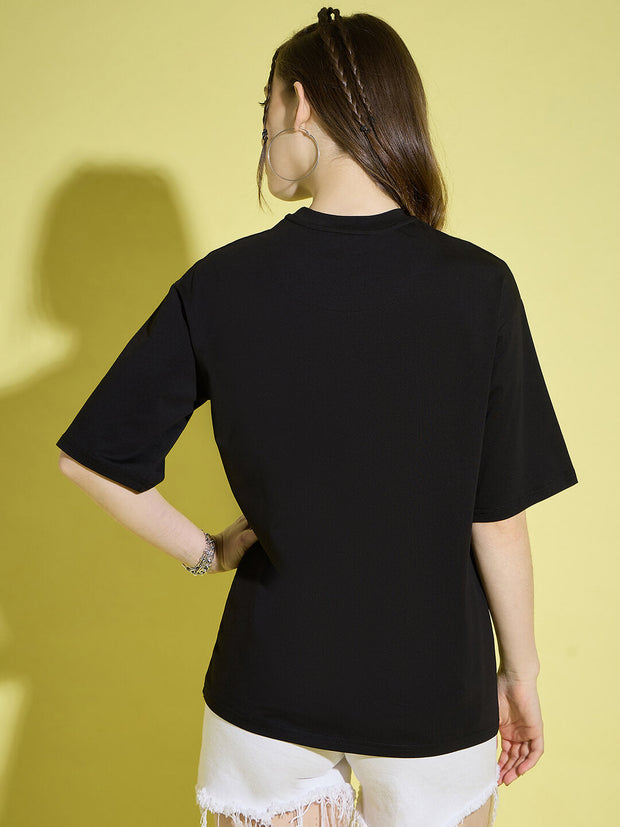 Cotton Oversized Baggy Fit Drop Shoulder Half Sleeve Women T-Shirts-3400-3400