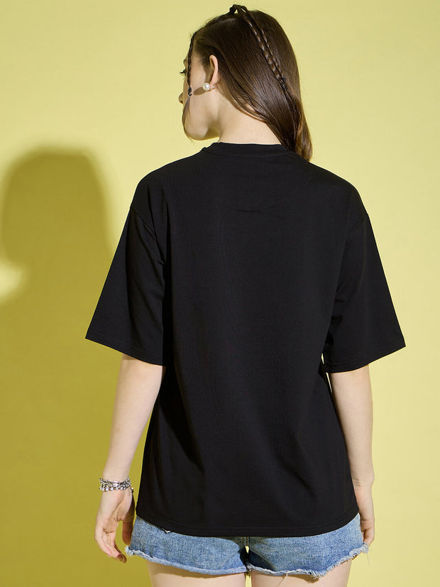Cotton Half Sleeve Oversized Drop Shoulder Baggy Fit Women T-Shirts-3403-3405