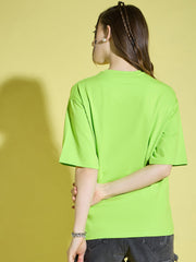 Cotton Half Sleeve Oversized Drop Shoulder Baggy Fit Women T-Shirts-3402-3405