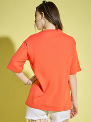 Cotton Half Sleeve Oversized Drop Shoulder Baggy Fit Women T-Shirts-3402-3405
