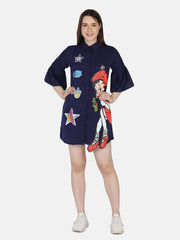 Crepe Printed Women Long Shirt-2960-2963