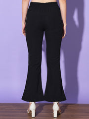 Lycra Solid Elasticated Women Trouser Pant-3114