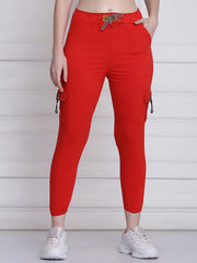 Red Toko Lycra Jogger Pant For Women-2780
