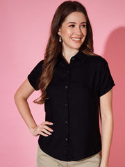 Solid Rayon Half Sleeve Women Formal Shirt-3268-3269