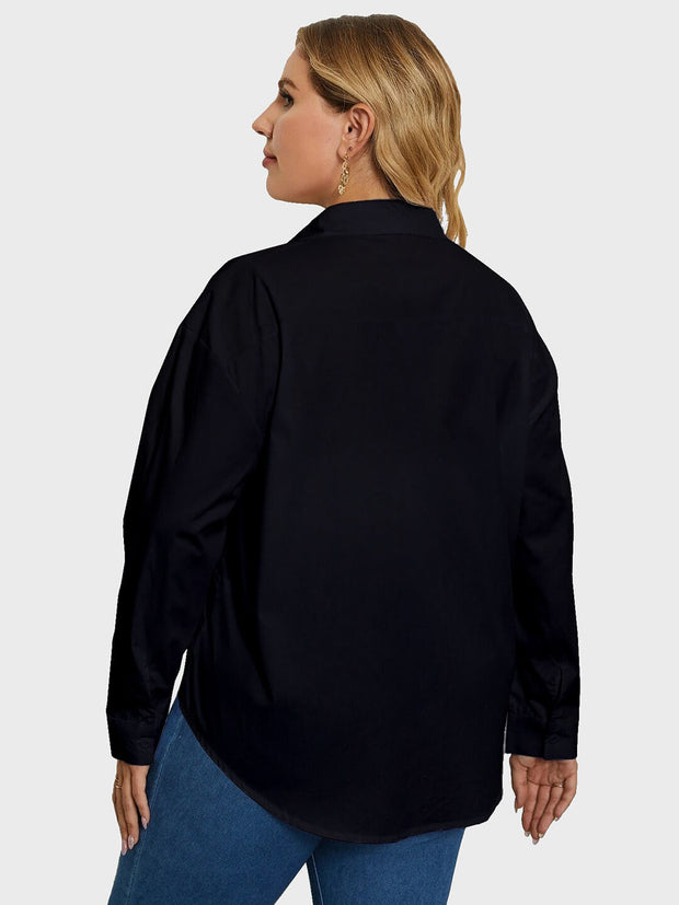 Solid Rayon Plus Size Women Formal Shirt-3037PLUS