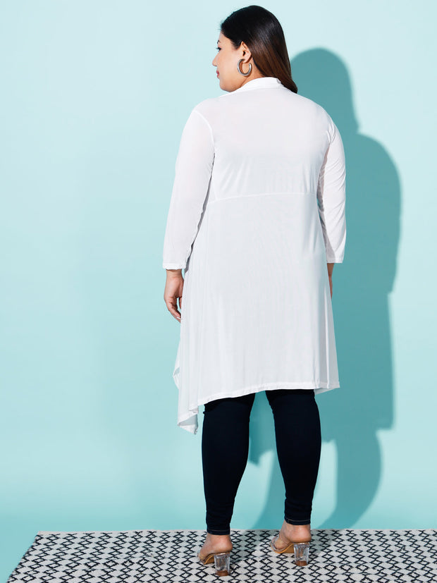 Solid Women Plus Size Long Shrug 1968PLUS