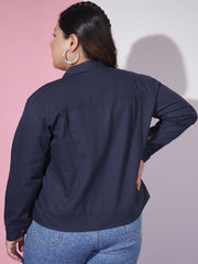 Twill Denim Plus Size Women Regular Jacket-2623PLUS