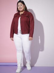 Twill Denim Plus Size Women Regular Jacket-2623PLUS