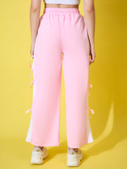 Women Wide Leg Trouser Pants with Side Bow Design-3582-3582