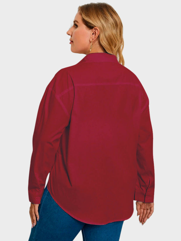Solid Rayon Plus Size Women Formal Shirt-3112PLUS