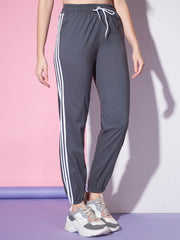 Toko Twill Women Mid-Rise Joggers Track Pant with Contrast Taping-3308