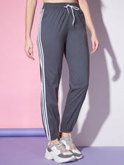 Toko Twill Women Mid-Rise Joggers Track Pant with Contrast Taping-3309