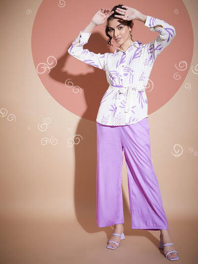 Rayon Printed Women's 2 Piece Outfits |Shirt Palazzo Set| Co-Ord Set-3339