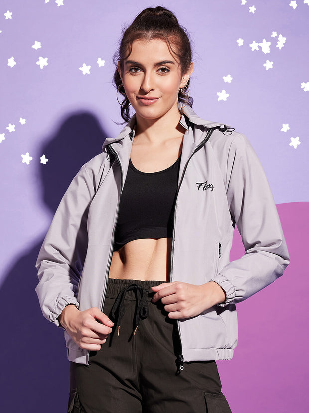 Waterproof Windcheater Jacket with Hoodie For Women-3348
