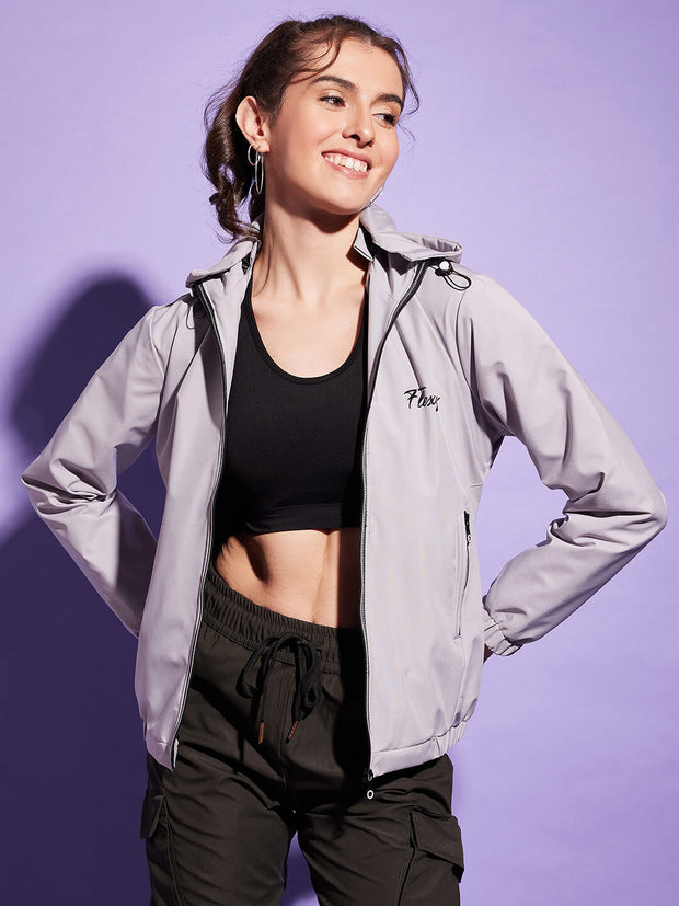 Waterproof Windcheater Jacket with Hoodie For Women-3351
