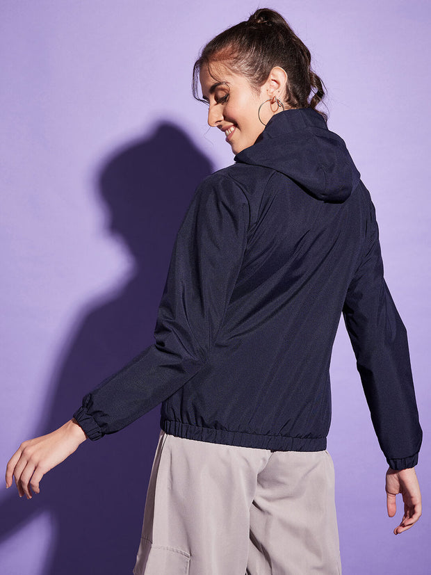 Waterproof Windcheater Jacket with Hoodie For Women-3351