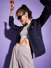Waterproof Windcheater Jacket with Hoodie For Women-3351