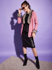 Jacket Style Women Fur Neck Collar Winter Shrug-3357