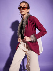 Jacket Style Women Fur Neck Collar Winter Shrug-3355