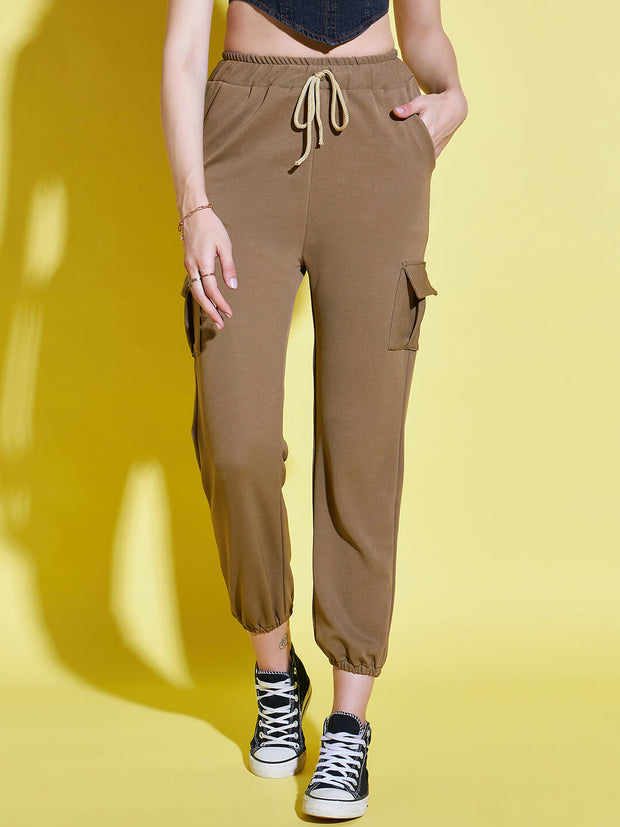 Lycra Blend Women Relaxed Fit Jogger Pant With Pockets-3523-3523