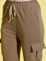 Lycra Blend Women Relaxed Fit Jogger Pant With Pockets-3523-3523