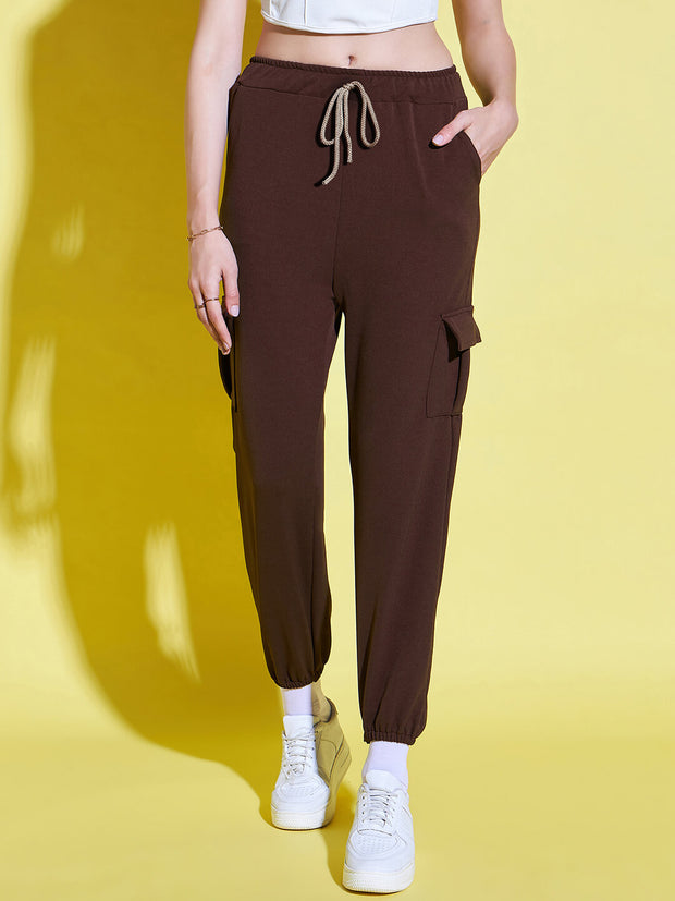 Lycra Blend Women Relaxed Fit Jogger Pant With Pockets-3523-3523
