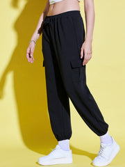 Lycra Blend Women Relaxed Fit Jogger Pant With Pockets-3523-3523