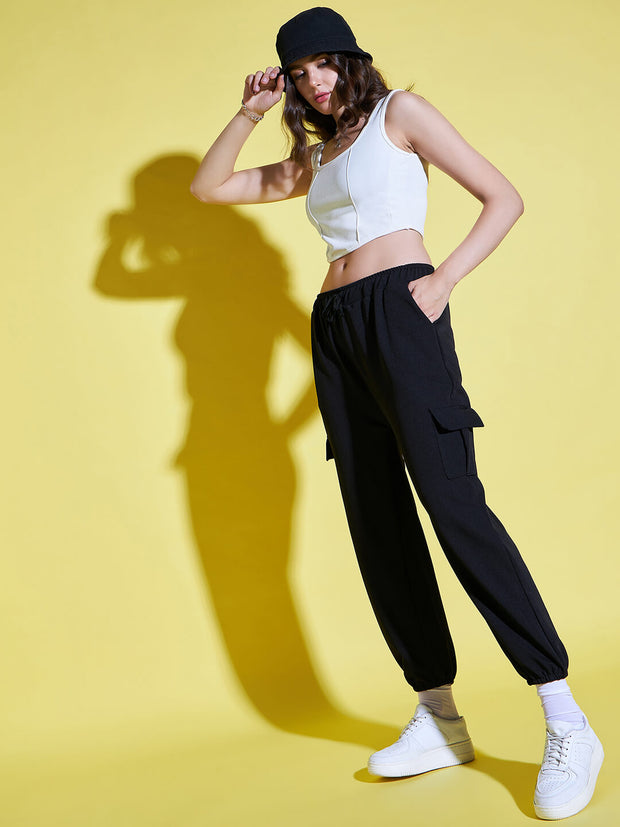 Lycra Blend Women Relaxed Fit Jogger Pant With Pockets-3523-3523