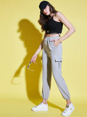 Lycra Blend Women Relaxed Fit Jogger Pant With Pockets-3523-3523