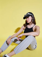 Lycra Blend Women Relaxed Fit Jogger Pant With Pockets-3523-3523