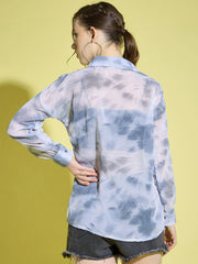 Tie & Dye Oversized Women Shirt | Casual Shirts-3378-3380