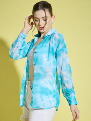 Tie & Dye Oversized Women Shirt | Casual Shirts-3380-3380