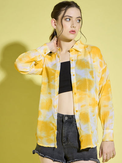 Tie & Dye Oversized Women Shirt | Casual Shirts-3379-3380