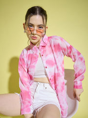 Tie & Dye Oversized Women Shirt | Casual Shirts-3378-3380