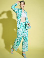 Floral Printed Rayon Women's Co-Ord Set |2 Piece Dress |Shirt Pant Set-3382-3384