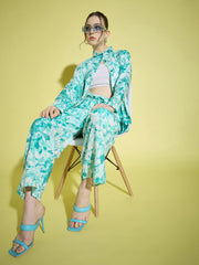 Floral Printed Rayon Women's Co-Ord Set |2 Piece Dress |Shirt Pant Set-3383-3384