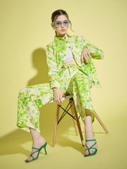 Floral Printed Rayon Women's Co-Ord Set |2 Piece Dress |Shirt Pant Set-3382-3384