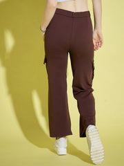 Straight Fit Full Length Solid Cargo Pant | Women Casual Pant-3389-3390