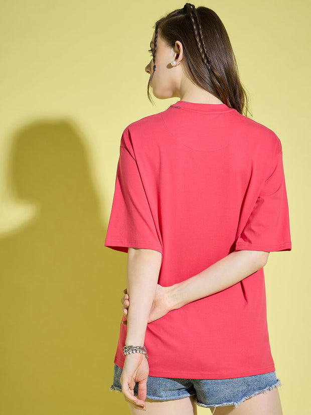 Cotton Oversized Baggy Fit Drop Shoulder Half Sleeve Women T-Shirt-3394-3395