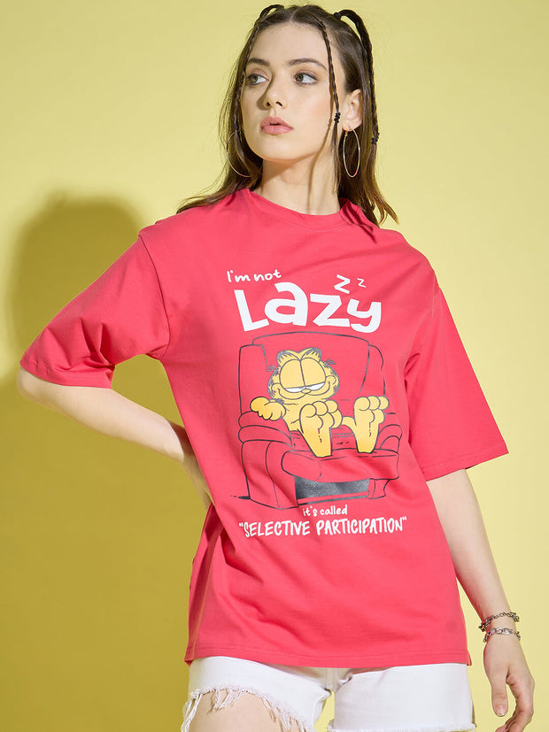 Cotton Oversized Baggy Fit Drop Shoulder Half Sleeve Women T-Shirts-3400-3400