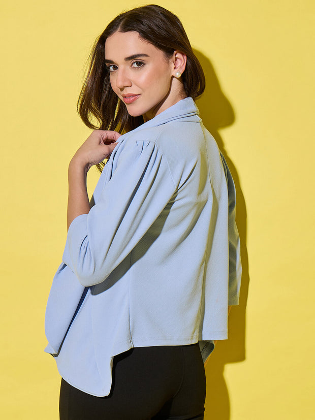 Sleek Open Front Solid Women's Blazer-3547-3547