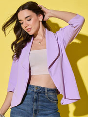 Sleek Open Front Solid Women's Blazer-3547-3547